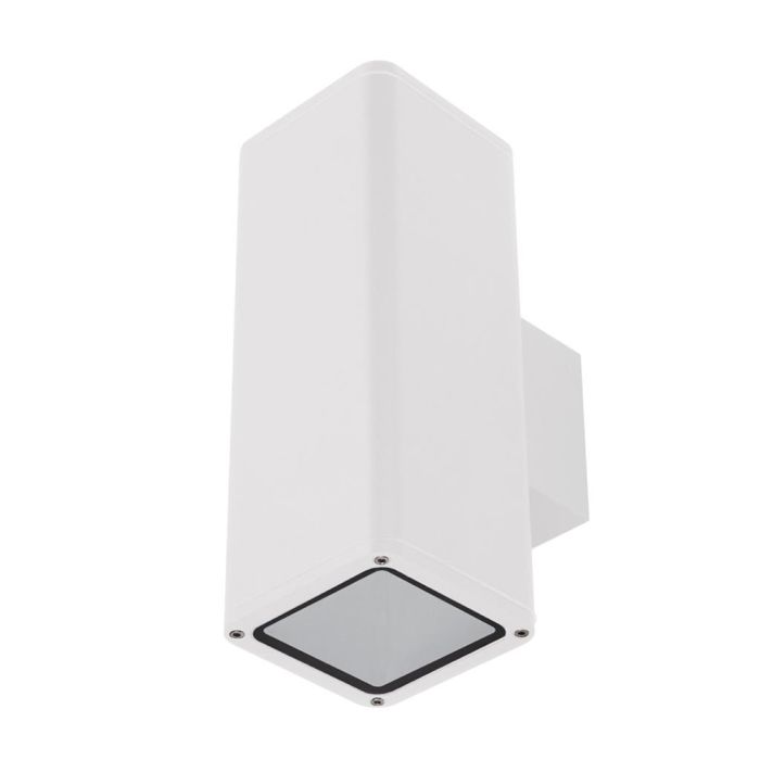 Piper 240V E27 Up/Down Square Wall Pillar Light White - 49238	