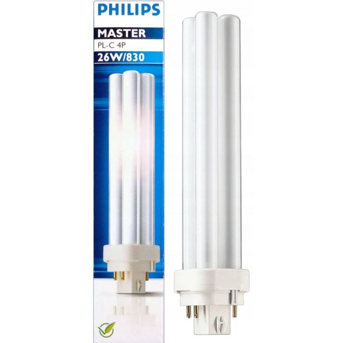 Philips Master Compact Fluorescent PLC 26W 830 G24q-3 4 Pins - PLC26W8304P