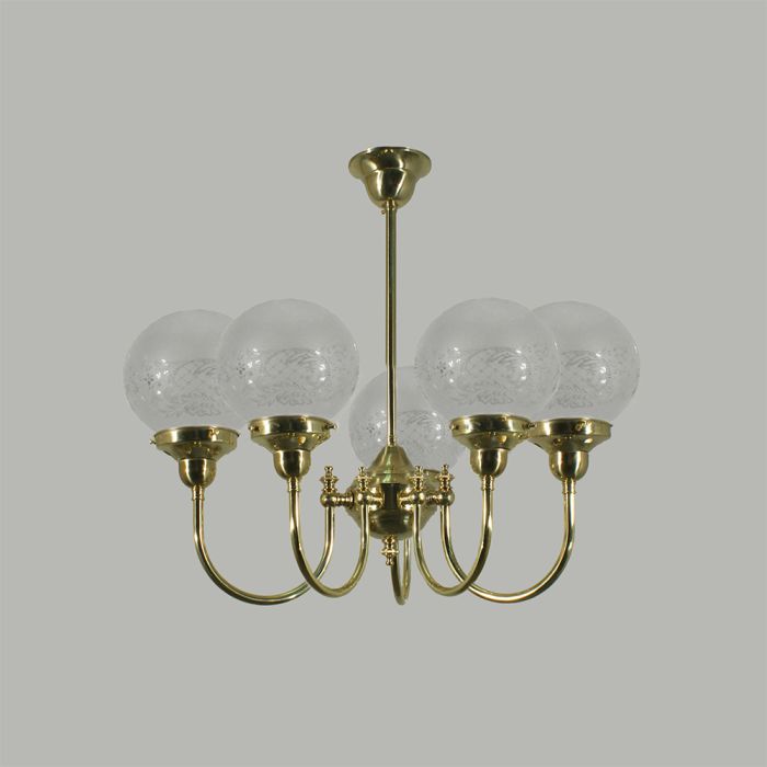 Luke 5 Light Rod Pendant – Polished Brass / Sheffield 6"