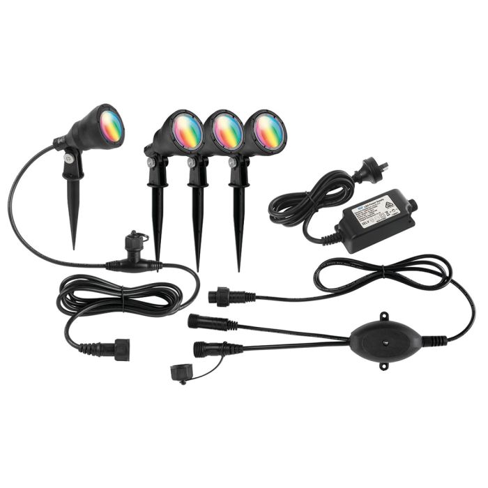 SMART WIFI BOTANIC RGB GARDEN LIGHT KIT (4-PACK) - BLACK - 20702/06