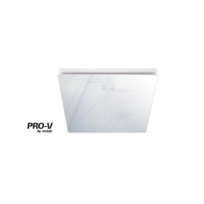 AIRBUS 150 - Premium Quality Side Ducted Exhaust Fan - Square - White Glass Panel - PVPX150WHSQGP