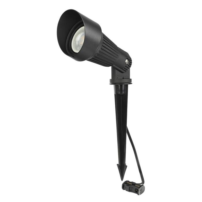 STILETTO II GARDEN SPOTLIGHT WITH 5W 3000K LED MR16 GLOBE - BLACK - 21624/06