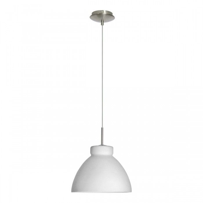 White Acid Glass Pendant Satin Chrome, White 60W QH1172 Superlux