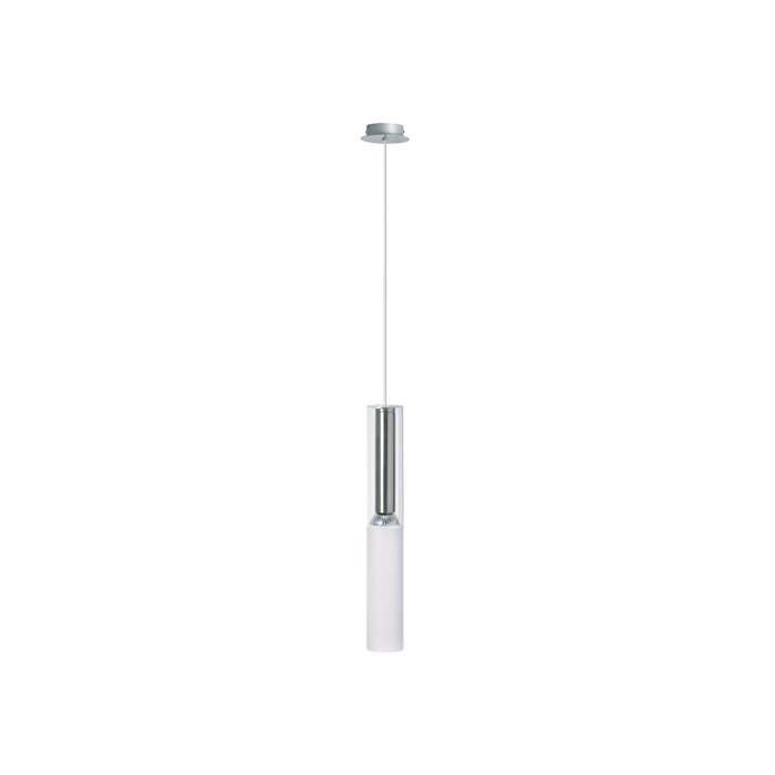 Modern Single Drop Pendant Satin Chrome, White 35W QH2123-1 Superlux