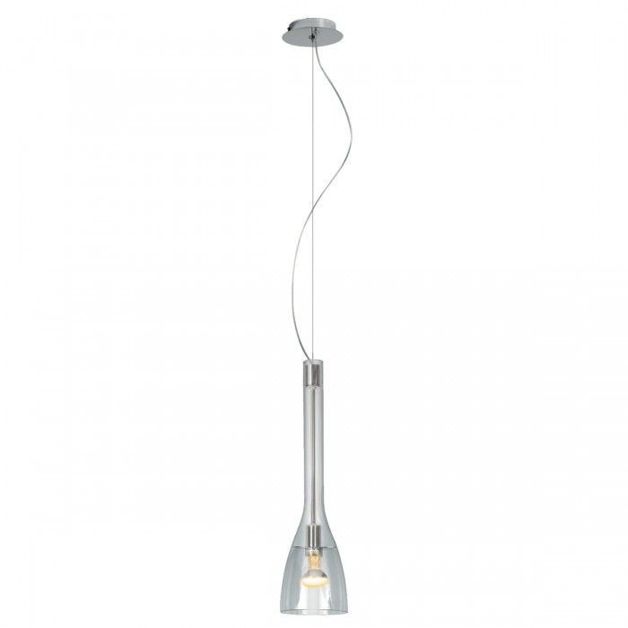 Translucent Ceiling Mount Pendant Chrome, Clear 60W QH2183 Superlux