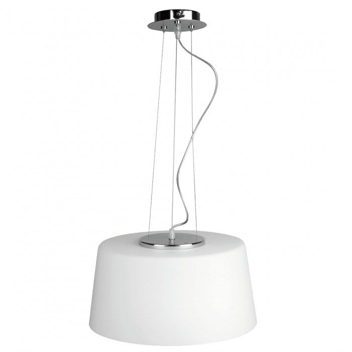 Drum Glass Pendant White, Chrome 60W QH2198-WH Superlux