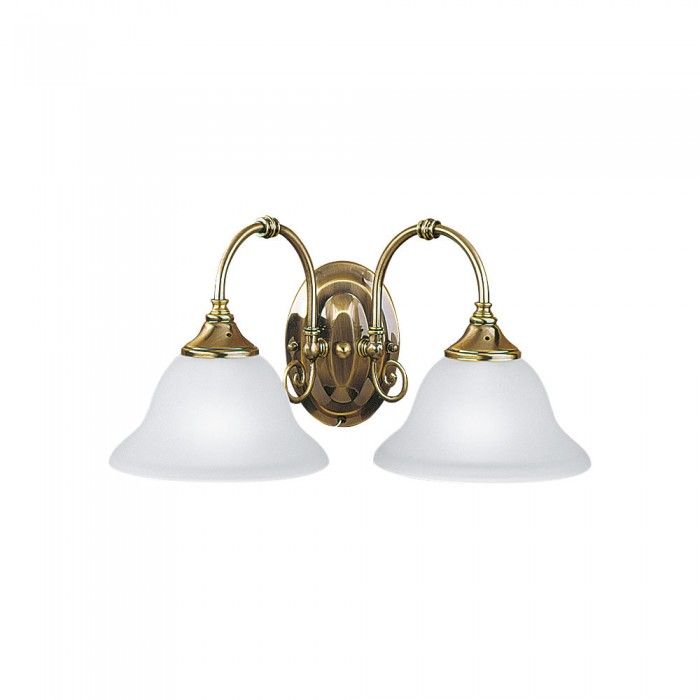 Heritage 2 Light Decorative Wall Light Brass 60W R9352-2B-AB Superlux