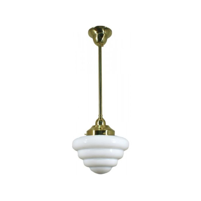 Standard 1/2" 1 Light Rod Set Pendant - 10" Beehive - Polished Brass