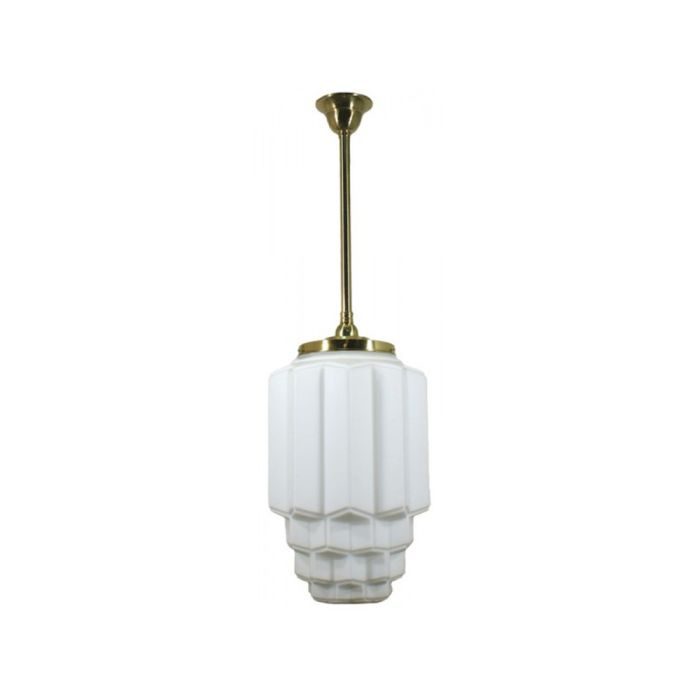 Standard 1 Light 3/4" Rod Set Pendant - Bergerac Large - Polished Brass