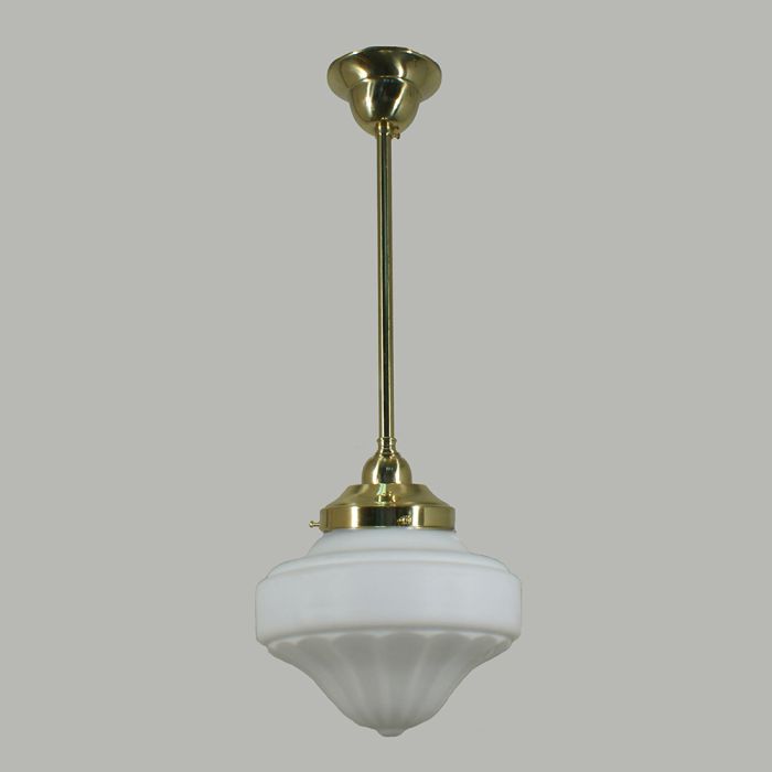 Standard 1/2" 1 Light Rod Set Pendant - 9" Derby / Polished Brass