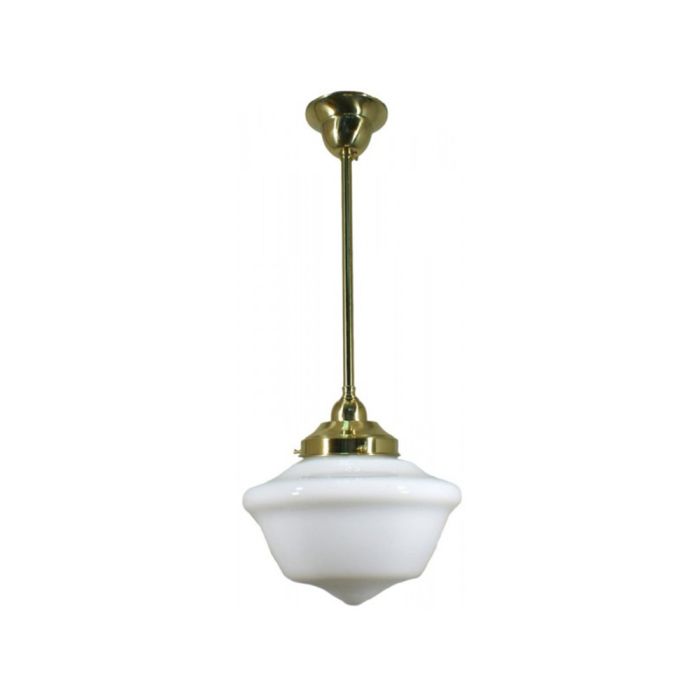 Standard Rod Set Pendant - 9" Victorian Schoolhouse / Polished Brass