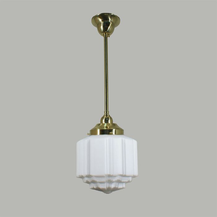 Standard 1/2" Rod Set 1 Light Pendant - 8" St Kilda / Polished Brass