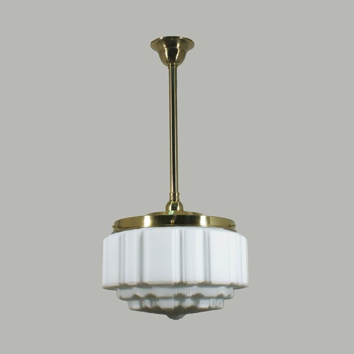 Standard 3/4" Rod Set 1 Light Pendant - 14" St Kilda / Polished Brass