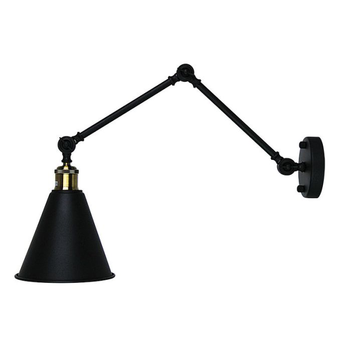 Roxbury 1 Light Adjustable Wall Light Black - OL69377BK