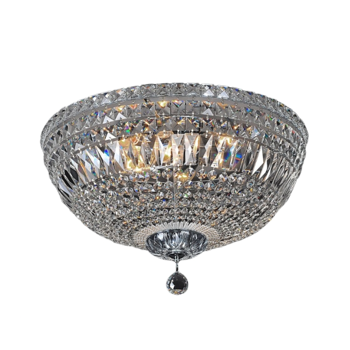 Classique Large 6 Light Flush to Ceiling Light, Chrome 1000114