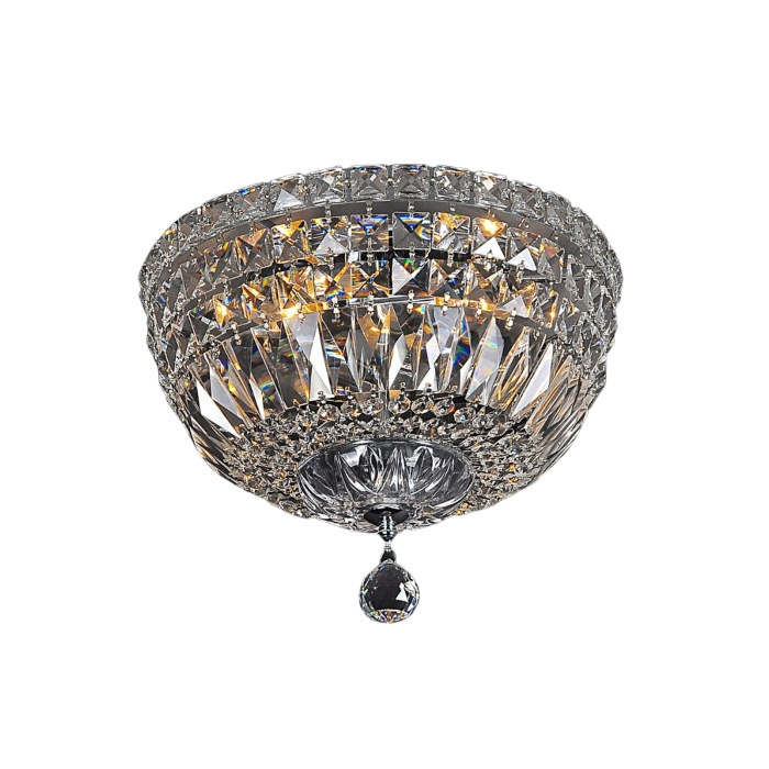 Classique Large 3 Light Flush to Ceiling Light, Chrome 1000116