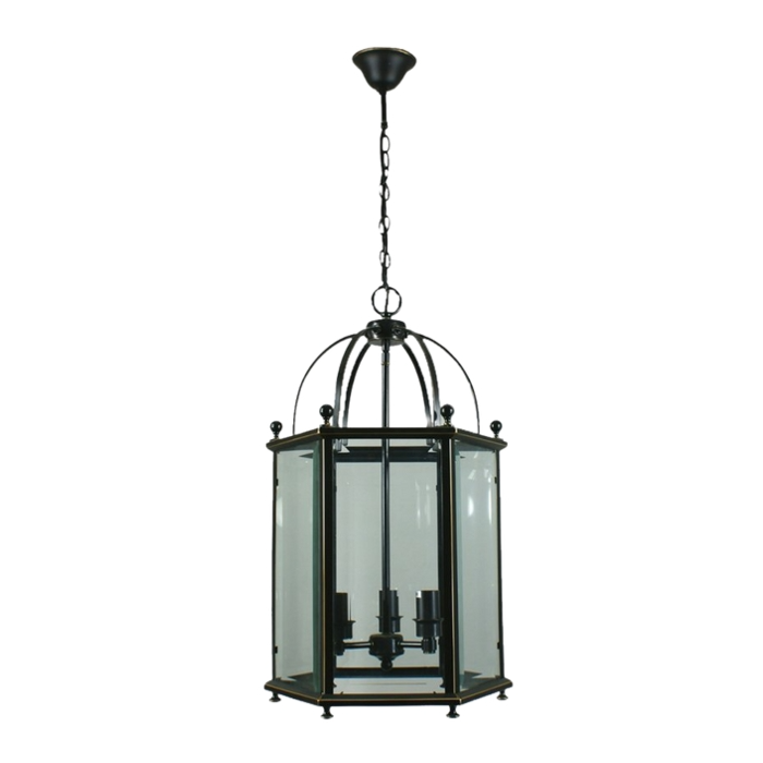 Country Large 4 Light Lantern Pendant Light Bronze 1000122