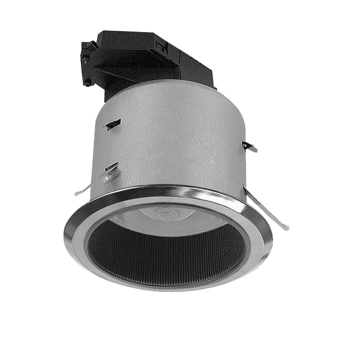 Reflector Downlight with Baffle Satin Chrome, Black 100W SD125-SCBL Superlux