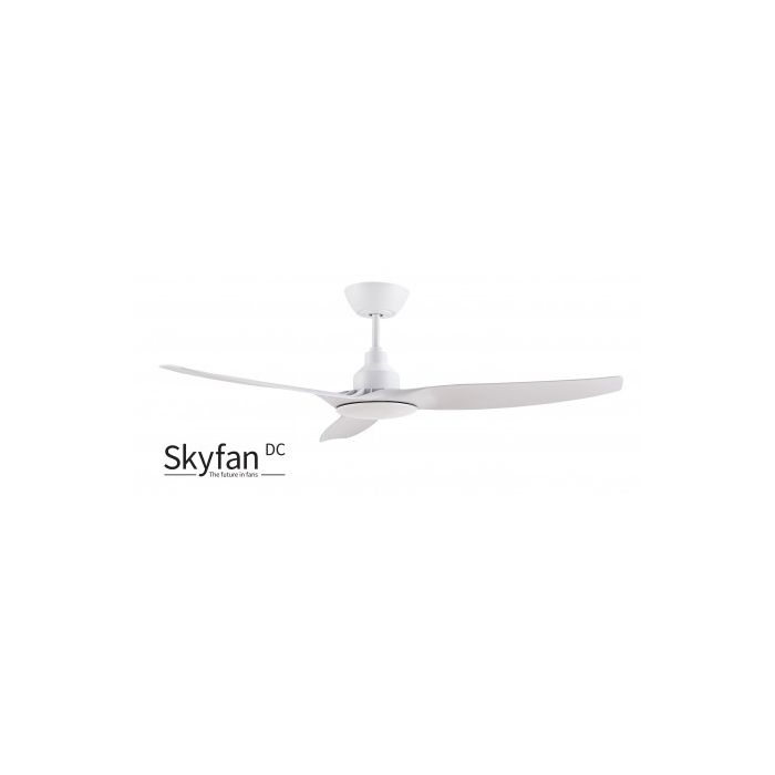 SKYFAN1300mm Intelligent Energy Saving DC 3 Blade Ceiling fan Slimline 5 step dimmable 20 watt light kit LCD Remote Control included SKY1303WHC2-L