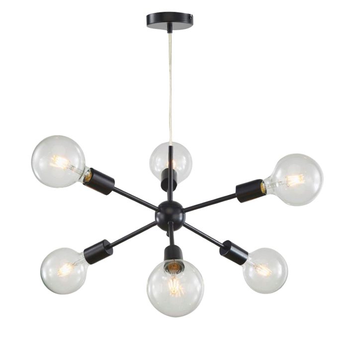 SPUTNIK.6 6-light Groovy Satellite Pendant - SL63206BK