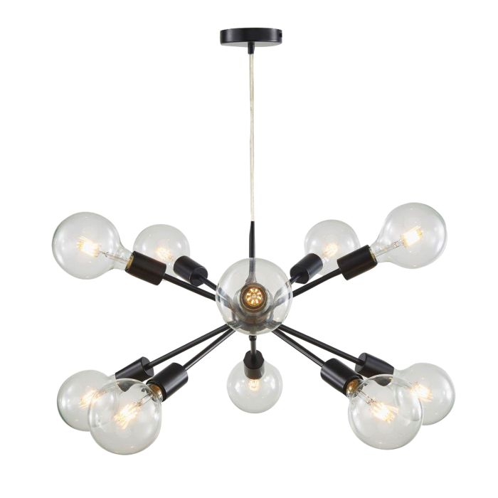 SPUTNIK.10 10-light Groovy Satellite Pendant - SL63210BK