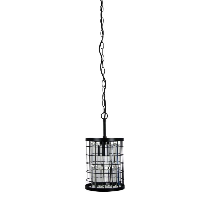 DELAWARE.18 Modern Chandelier Black Frame and Crystal - SL64318BK