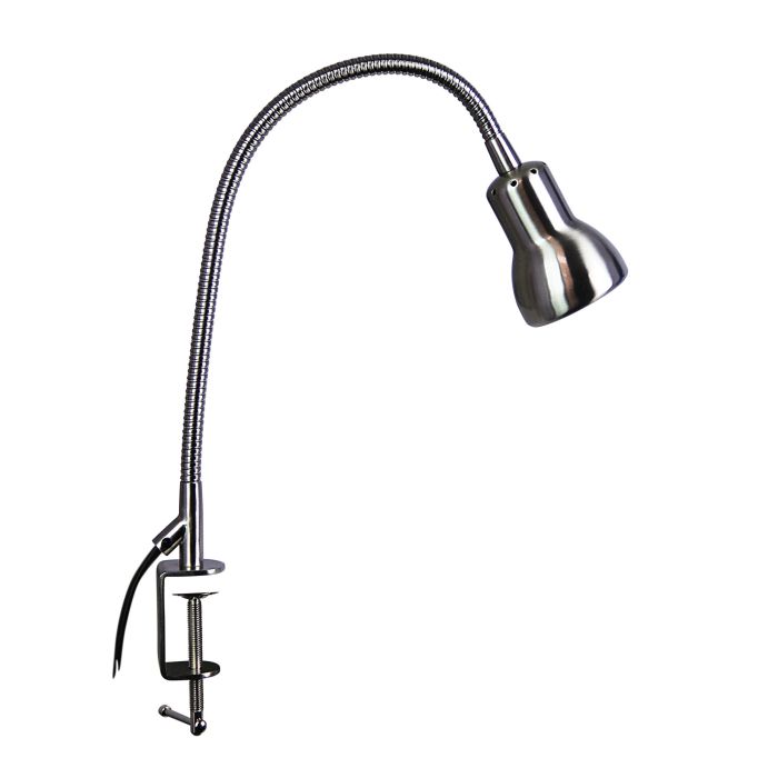 SCOPE Brushed Chrome Adjustable Gooseneck Clamp Lamp - SL98431BC