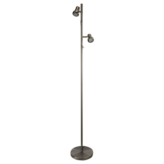 DAXAM LED Antique Brass Twin Adjustable Floor Lamp - SL98592AB