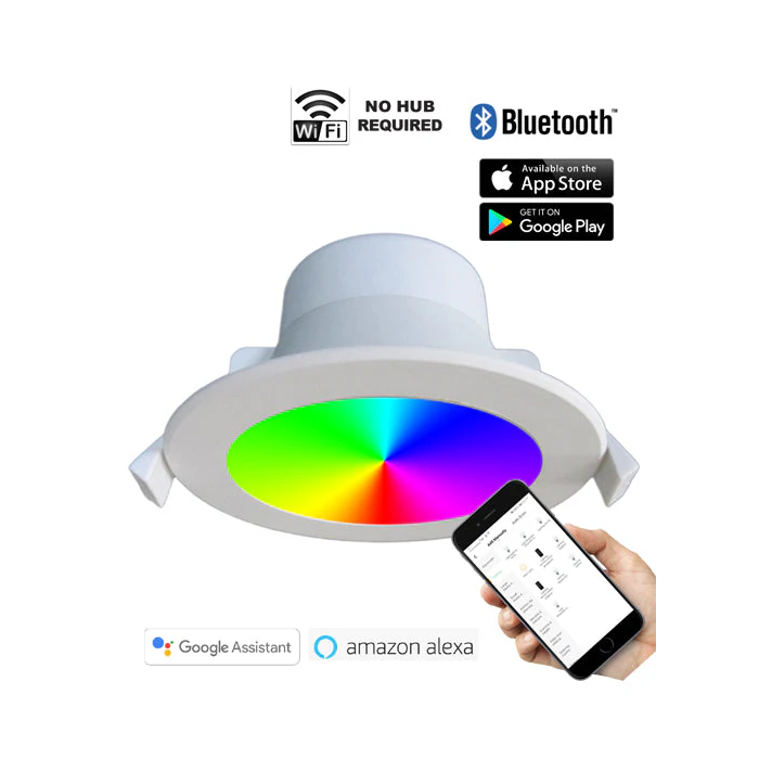 LED Smart White Round Dimmable Tri-CCT+RGB Downlight SMTNOVA1