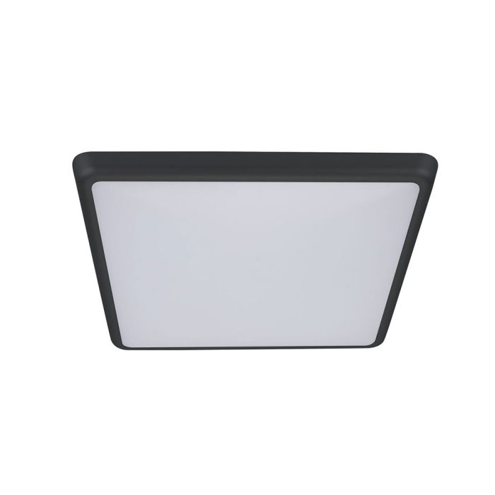 Solar 25 Watt Slimline Dimmable Square LED Ceiling Light Black / Tri Colour - 20946	