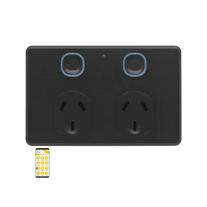 MERCATOR SMART DOUBLE POWER POINT BLACK ZIGBEE - SPP02GMBK