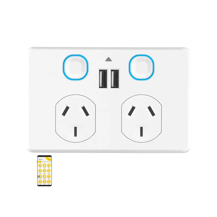 Ikuü Smart Zigbee Double Power Point With USB Dual A -SPPUSB02G