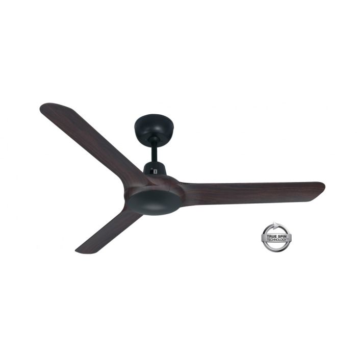 SPYDA - 50"/1250mm Fully Moulded PC Composite 3 Blade Ceiling Fan in Walnut - Indoor/Outdoor/Coastal SPY1253NWN Ventair