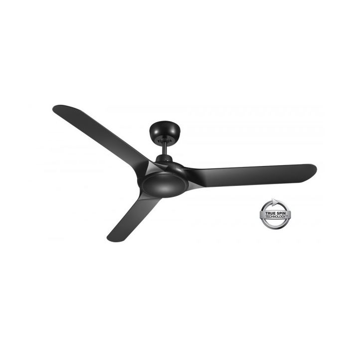 SPYDA - 62"/1570mm Fully Moulded PC Composite 3 Blade Ceiling Fan in Matte Black - Indoor/Outdoor/Coastal (not light adaptable)  - SPY1573NBL