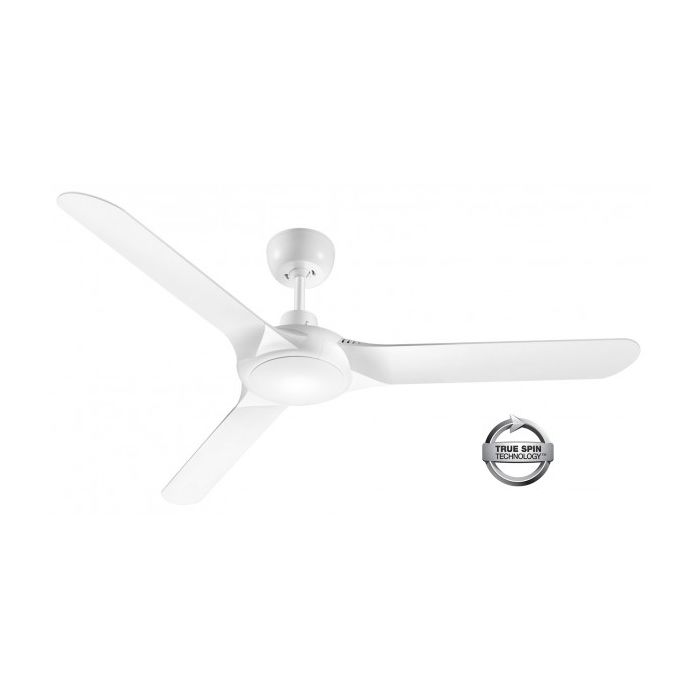 SPYDA - 62"/1570mm Fully Moulded PC Composite 3 Blade Ceiling Fan in Satin White - Indoor/Outdoor/Coastal (not light adaptable)  - SPY1573NWH