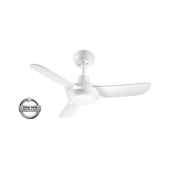 SPYDA - 36"/900mm Fully Moulded PC Composite 3 Blade Ceiling Fan in Satin White - Indoor/Outdoor/Coastal SPY903WH Ventair