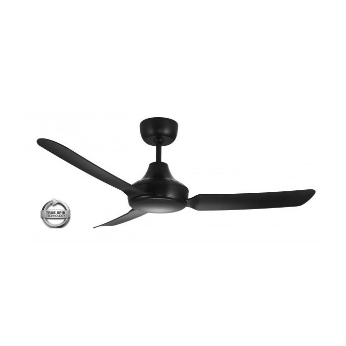 STANZA - 48"/1220mm Glass Fibre Composite 3 Blade Ceiling Fan - Black - Indoor/Covered Outdoor  - STA1203BL