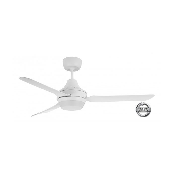 STANZA - 56"/1400mm Glass Fibre Composite 3 Blade Ceiling Fan with 2x B22 Lamp Holder - White - Indoor/Covered Outdoor  - STA1403WH-L