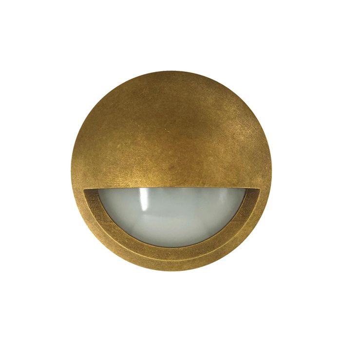 Surface Mounted 12V 6W LED Eyelid Step Light Matt Antique Brass / Warm White - STE20