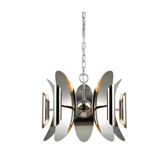 PENDANT SES X 10 Polished Nickel Hardware with Stainless Steel STRATO1 Cla lighting