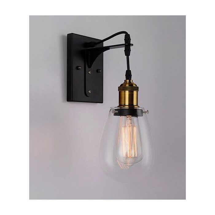 WALL INTERNAL S/M  ES 40W Black / Antique Brass STRUG1 CLA Lighting