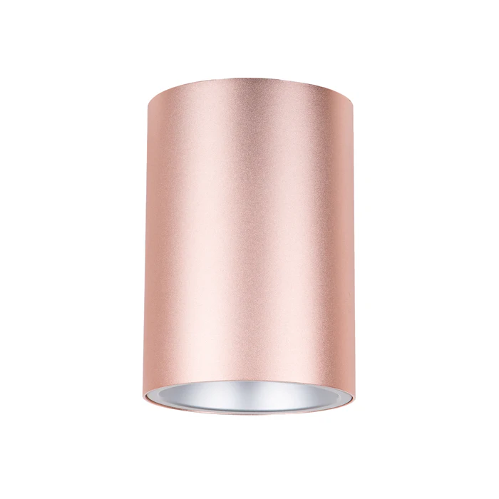 SURFACE GU10 Round Surface Mounted Fixed Downlight Powder Pink With Silver Diffuser - SURFACE19