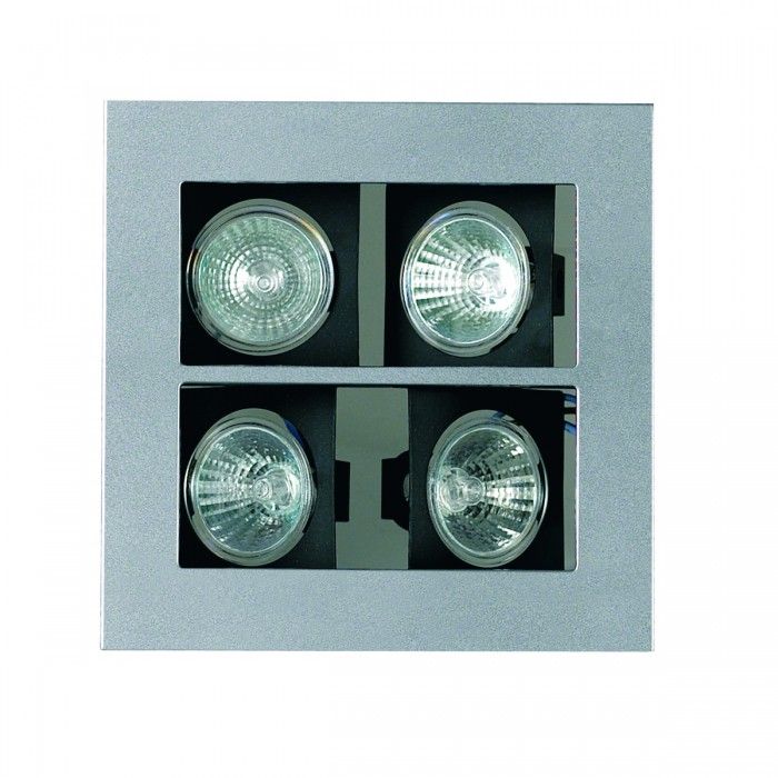 MR16 Quardruple Adjustable Darklighter Downlight Silver/Grey 50W SVX4-SI Superlux