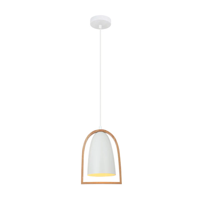 SWING SERIES INFRONT PENDENT ES 60W White Iron + Wood SWING5 Cla lighting