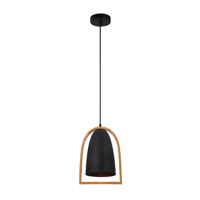 SWING SERIES INFRONT PENDENT ES 60W Black Iron + Wood SWING6 Cla Lighting