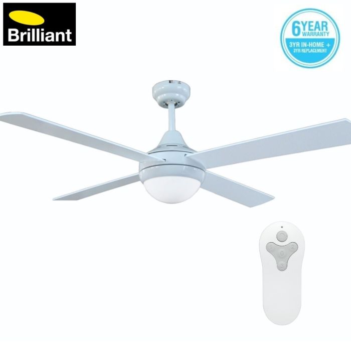 TEMPO 48" White Ceiling Fan with Light and Remote 100012/05R