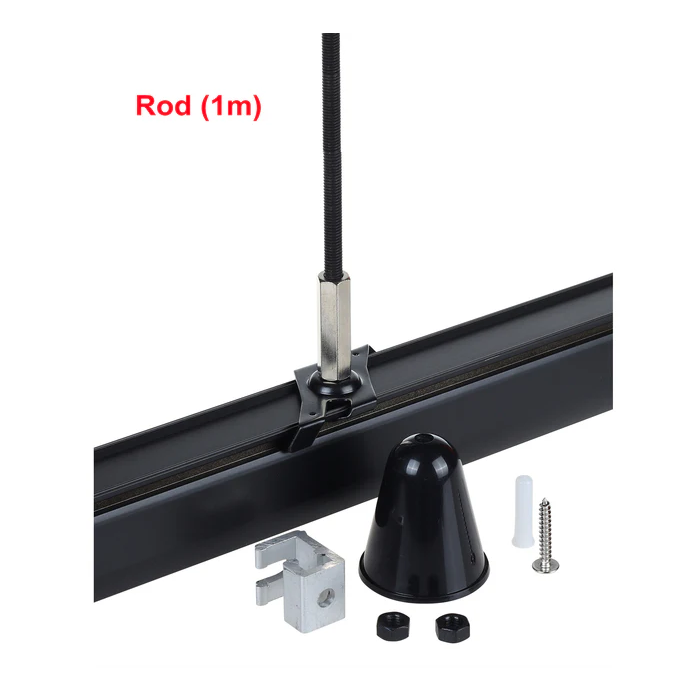 Track light Suspension Ezclick Kit M6 1m Rod Black TRK3BLSUSKIT4