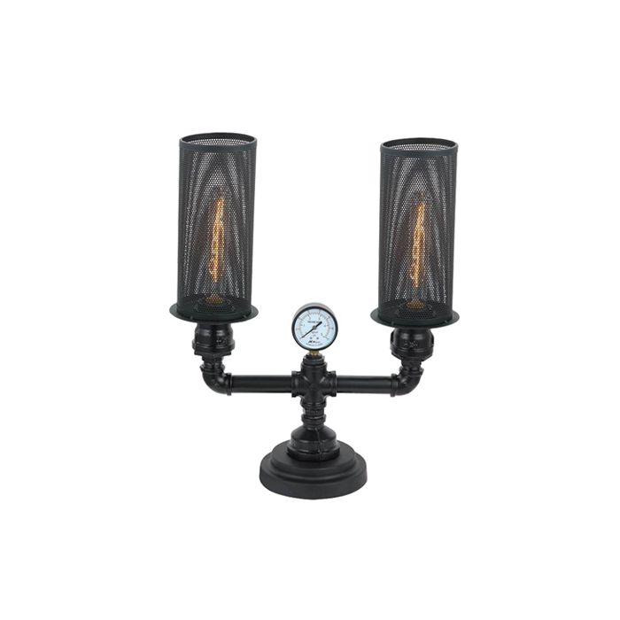 CLA LIGHTING VENETO SERIES TABLE LAMP 2*ES 60W BLK IRON VENETO-T2