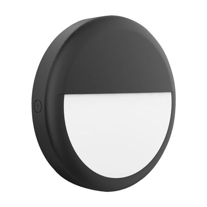 Versa 15/18/25 Watt Round Eyelid LED Bunker Wall Light Black / Tri Colour - 19804