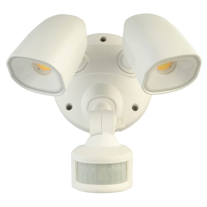 SHIELDER 2X10W LED TWIN FLOODLIGHT WITH SENSOR - WHITE - 20784/05